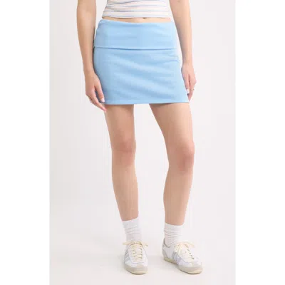 Bp. Foldover Fleece Miniskort In Blue