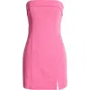 Bp. Foldover Strapless Minidress In Pink Butterfly