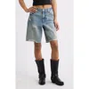 Bp. Frayed Mid Rise Denim Bermuda Shorts