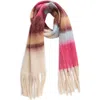 Bp. Fringe Blanket Scarf In Brown-pink Multi Stripe