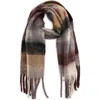 Bp. Fringe Blanket Scarf In Brown Plaid