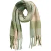 Bp. Fringe Blanket Scarf In Green Plaid