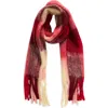 Bp. Fringe Blanket Scarf In Red Multi Plaid