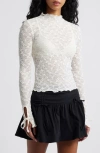 Bp. Funnel Neck Lace Top In White