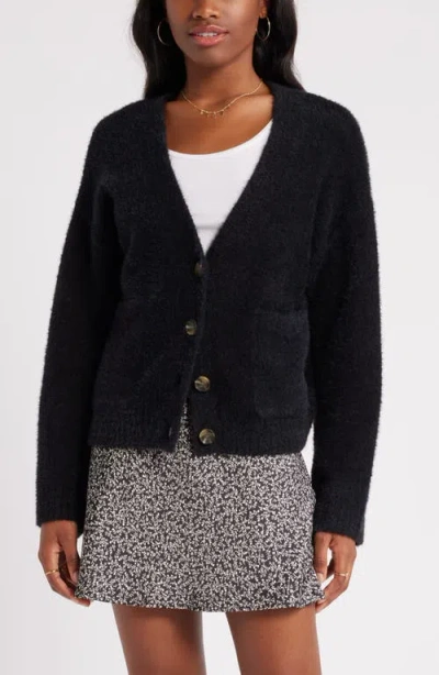 Bp. Fuzzy Cardigan In Black