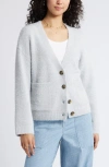 Bp. Fuzzy Cardigan In Grey Micro