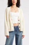 Bp. Fuzzy Cardigan In Ivory Dove