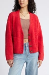 Bp. Fuzzy Cardigan In Red Lipstick