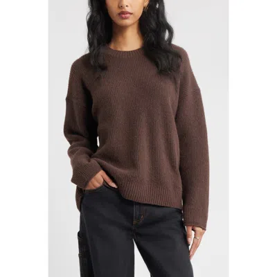 Bp. Fuzzy Oversize Sweater In Brown