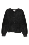 Bp. Fuzzy Scoop Neck Cardigan In Black