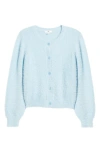 Bp. Fuzzy Scoop Neck Cardigan In Blue