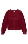 Bp. Fuzzy Scoop Neck Cardigan In Burgundy