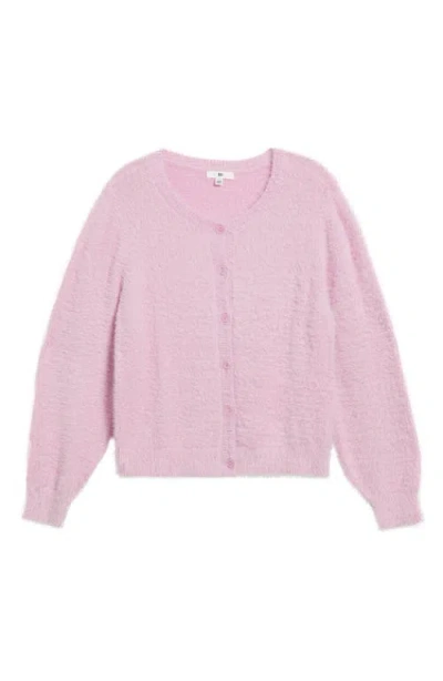 Bp. Fuzzy Scoop Neck Cardigan In Pink