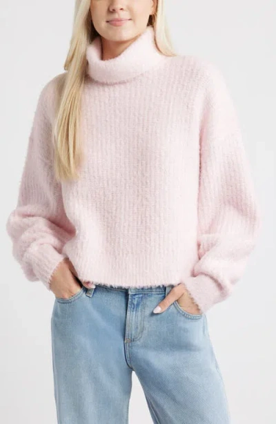 Bp. Fuzzy Turtleneck Sweater In Pink