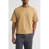 Bp. Boxy Short Sleeve Cotton Crop T-shirt In Gold