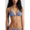 Bp. Gingham Classic Triangle Bikini Top In Blue