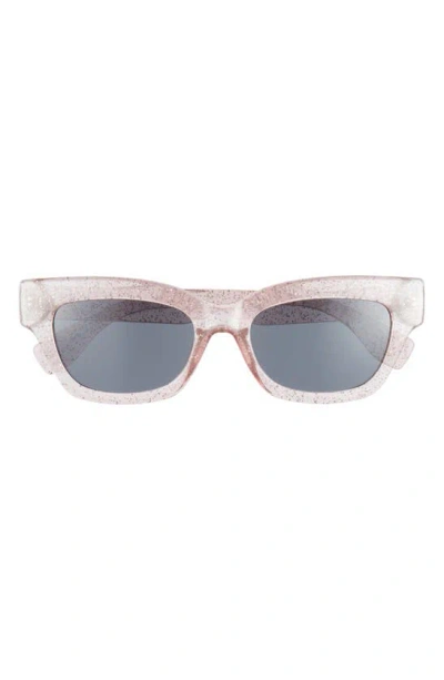 Bp. Glitter 50mm Rectangular Sunglasses In Clear- Silver