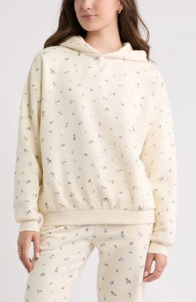 Bp. Graphic Hoodie In Ivory A- Purple M Rhea Ditsy