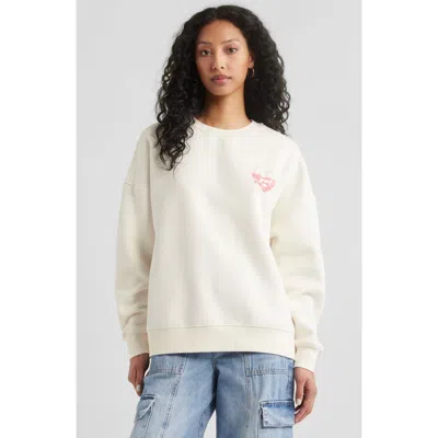 Bp. Graphic Sweatshirt In Ivory- Red Self Love Club