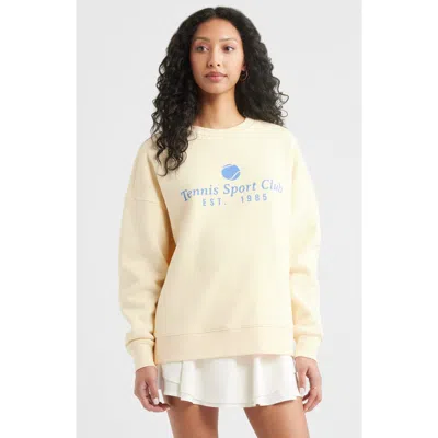 Bp. Graphic Sweatshirt In Ivory Gleam Tennis Sports Club
