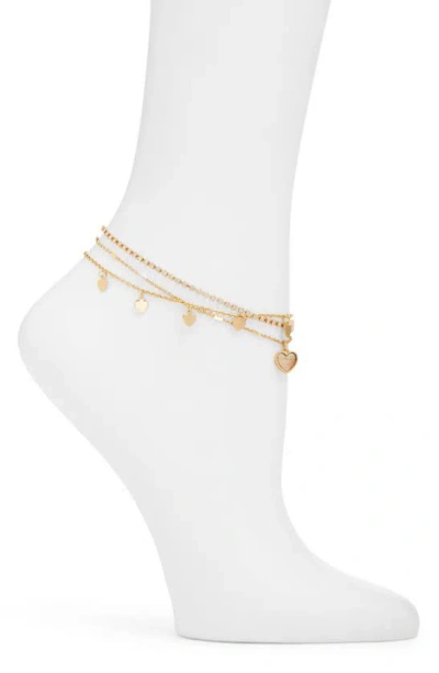 Bp. Heart Charm Anklet In Gold