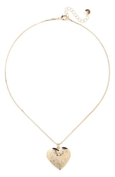 Bp. Heart Pendant Necklace In Gold