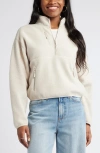 Bp. High Pile Fleece Quarter Zip Pullover In Beige