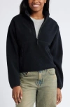 Bp. High Pile Fleece Quarter Zip Pullover In Black
