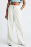 Bp. Corduroy Wide Leg Jeans In White Blanc
