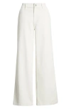 Bp. High Waist Wide Leg Twill Pants In White Blanc