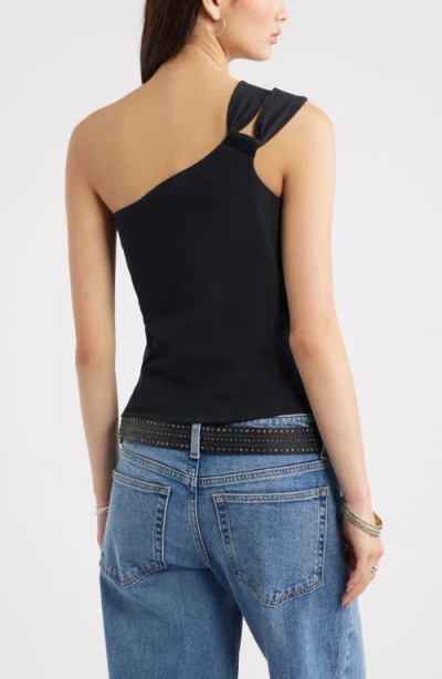 Bp. Knit One-shoulder Tank In Black