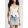 Bp. Pretty Cotton Eyelet Babydoll Top In White