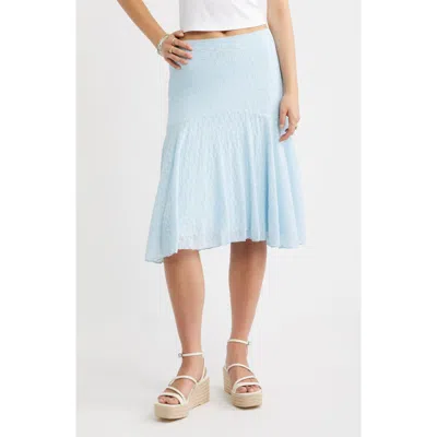 Bp. Lace Handkerchief Midi Skirt In Blue