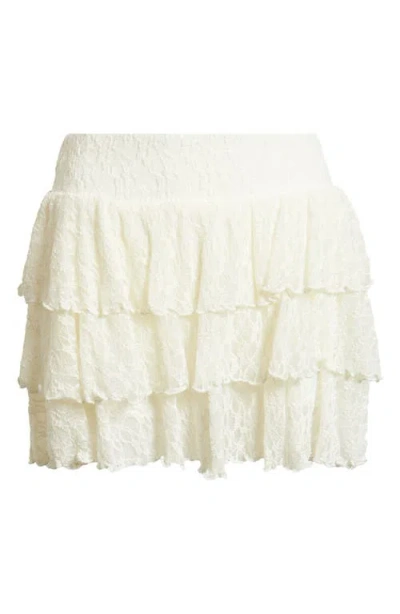 Bp. Lace Tiered Mini Skort In Neutral