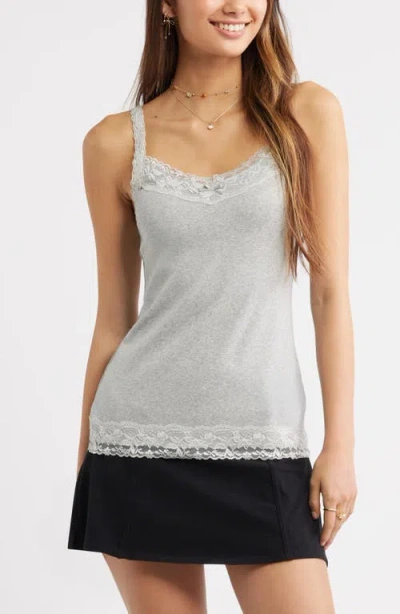 Bp. Lace Trim Camisole In Gray