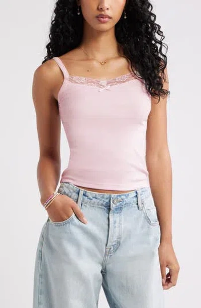 Bp. Lace Trim Camisole In Pink Primrose