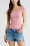 Bp. Lace Trim Cotton T-shirt In Pink
