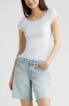 Bp. Lace Trim Cotton T-shirt In White