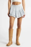 Bp. Lace Trim Ruffle Skort In Blue