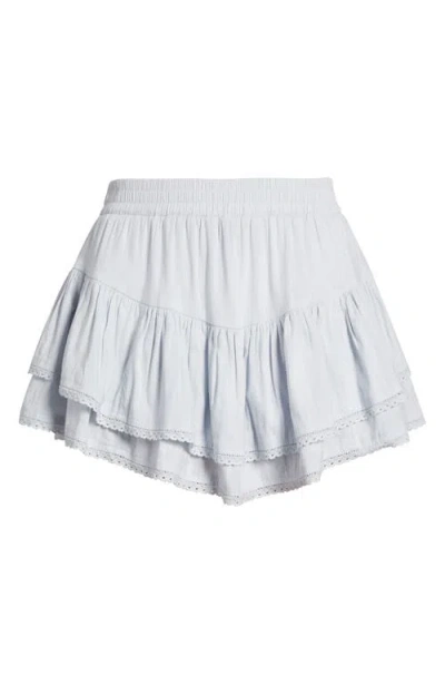 Bp. Lace Trim Ruffle Skort In Blue Dawn