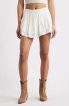 Bp. Lace Trim Ruffle Skort In White