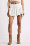 Bp. Lace Trim Ruffle Skort In White Blanc