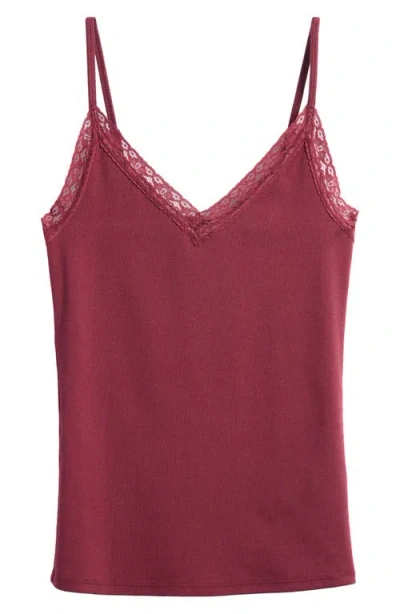 Bp. Lace Trim V-neck Camisole In Brown