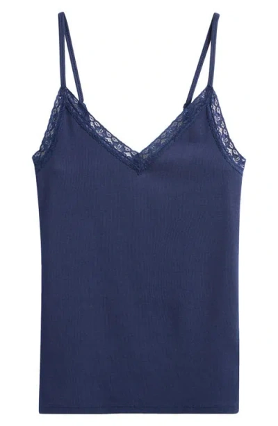 Bp. Lace Trim V-neck Camisole In Blue