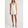 Bp. Lace-up Satin Minidress In White