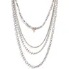 Bp. Layered Chain Necklace In Rhodium Gold Hematite Crystal