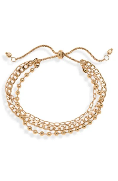 Bp. Layered Chain Slider Bracelet In Gold