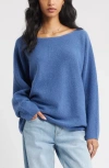 Bp. Lofty Boat Neck Oversize Sweater In Blue