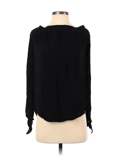 Pre-owned Bp. Long Sleeve Blouse In Black