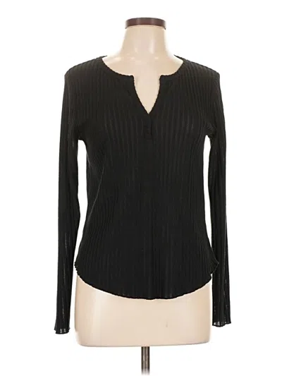 Pre-owned Bp. Long Sleeve Blouse In Black
